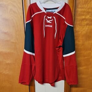 Reebok Red and Black NHL Minnesota Wild Men's Long Sleeve Jersey